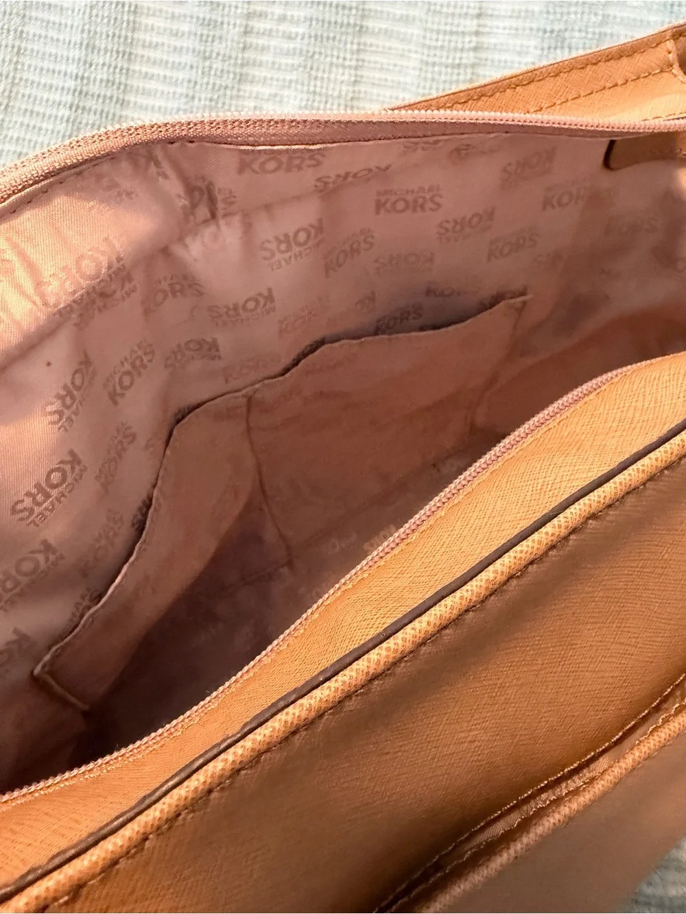 Michael Kors Tan Leather Chain-Accent Tote